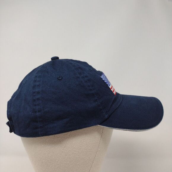 American Flag Strapback Hat Blue OSFA Adjustable Embroidered Patriotic Sweda - Picture 4 of 8